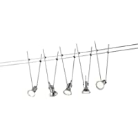 Trio Basic - Foco de 5 luces con GU5.3.LED incluidos y reemplazables. Instalación en techo o pared. Cuerpo metal níquel…